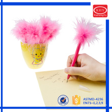 2016 new design promotional ballpoint pen for kids feather pen
